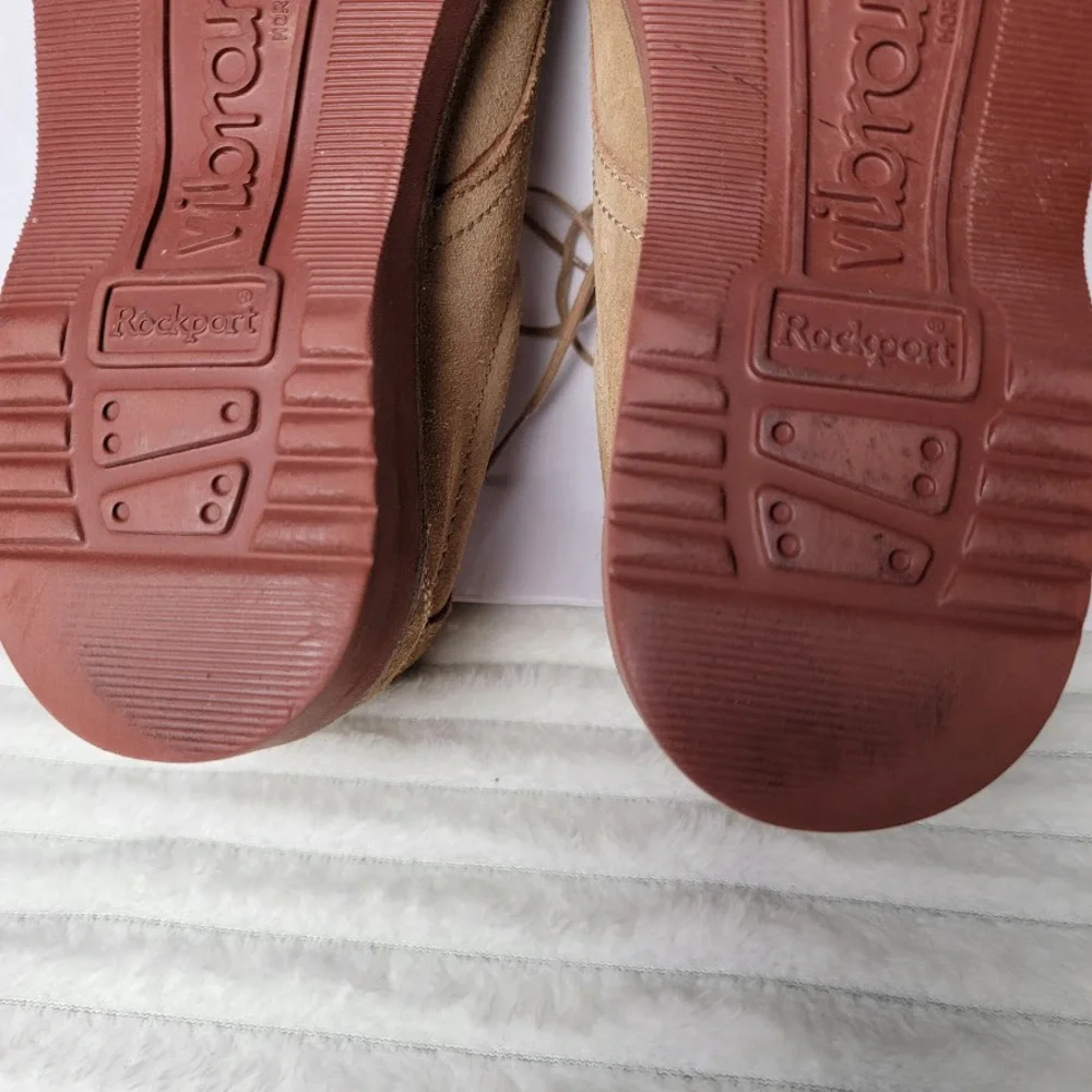 Rockport Suede Oxford Shoes Vibram Sole Men's 7.5 Comfort‎ Casual Lace-Up